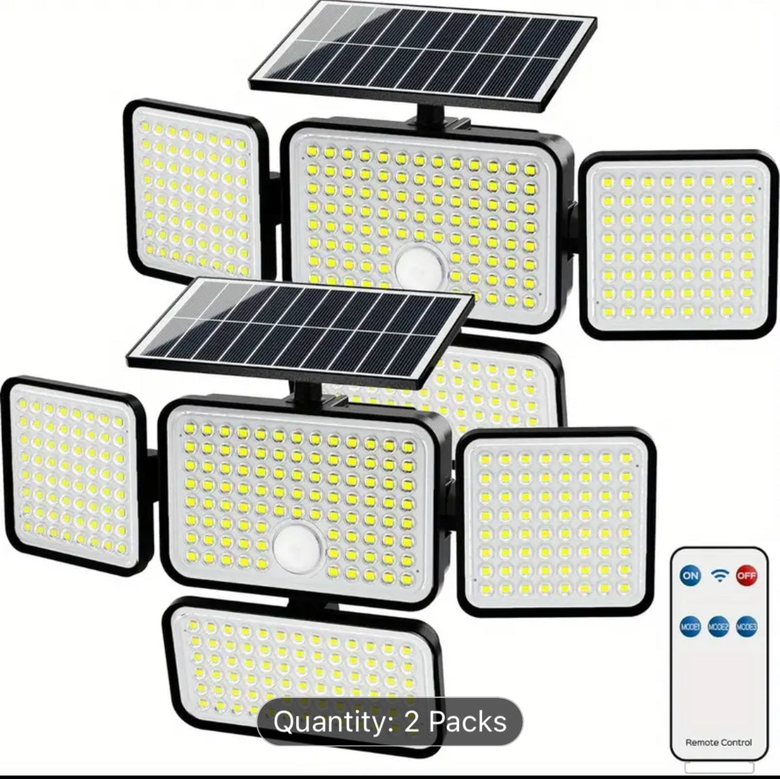 2pcs Jackyled 4 head 2500 lumens solar outdoor Light