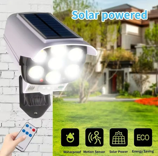 Outdoor solar motion sensor light camera decoy