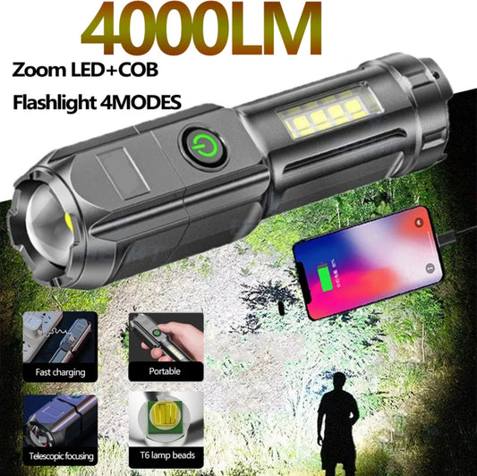 Zooming flashlight 4000 lumens